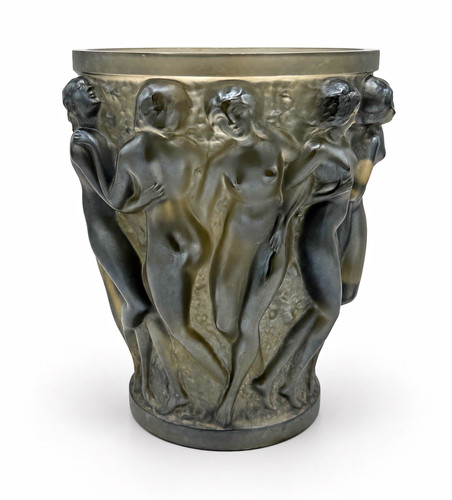 Lalique bacchantes vase bronze - lalique,