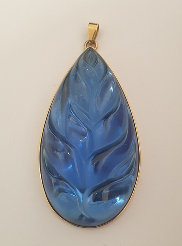 Lalique france blauer glas - lalique,