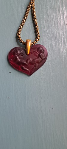 Lalique roter herz anhänger - roter,