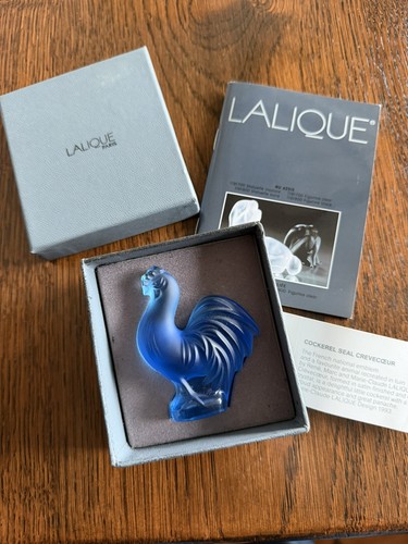 Lalique blauer hahn crystal - -,