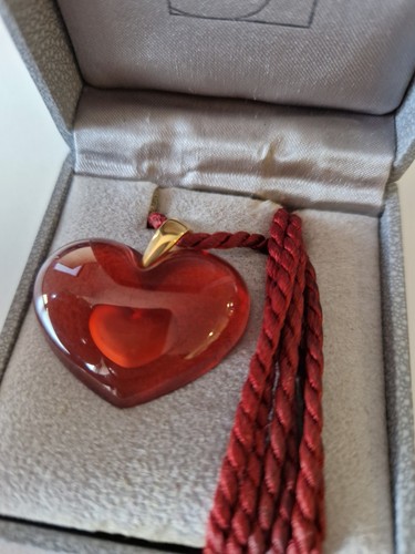 Lalique herz anhänger roter - lalique,