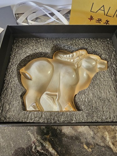 Lalique gold lustre crystal - lustre, ox